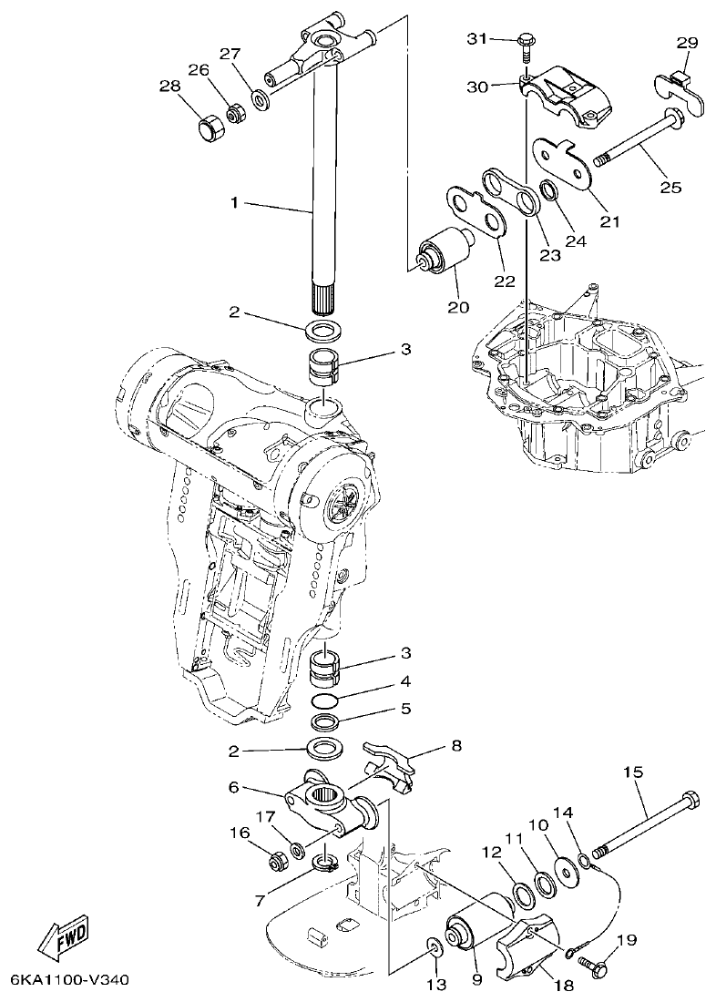 Yamaha F300FST, FL300FST, F300FST2, FL300FST2 BRACKET 4 parts diagram